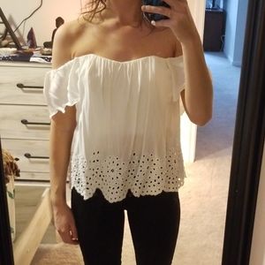 white off shoulder top
